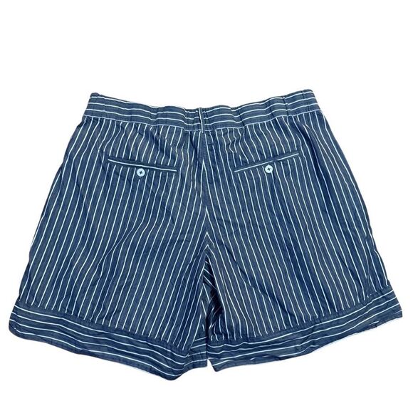Anthropologie Long Boxer Shorts Blue White Button Fly Sz XL NEW - Picture 4 of 13